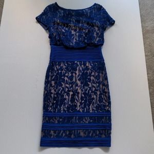 Tadashi Shoji blue floral cocktail dress